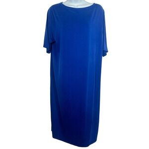 Eileen Fisher Royal Blue Round Neck T-shirt Dress Large